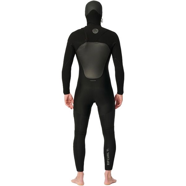 2025 Rip Curl Mens Flashbomb 6/4mm Chest Zip Hooded Wetsuit 14FMFS - Black
